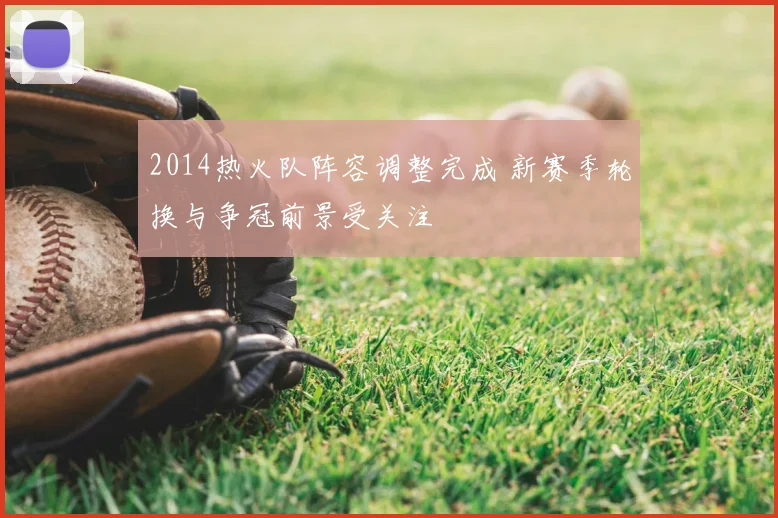 2014热火队阵容调整完成 新赛季轮换与争冠前景受关注